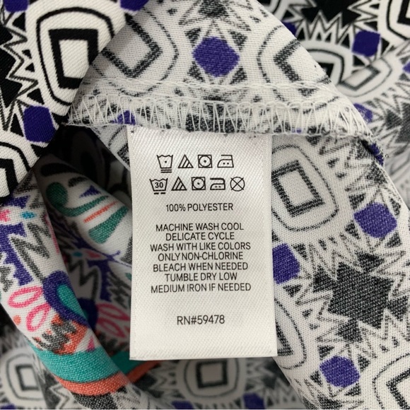 Cynthia Rowley Multicolored Vibrant Geometric Floral Short Sleeve Dress Size 10 - Picture 15 of 16